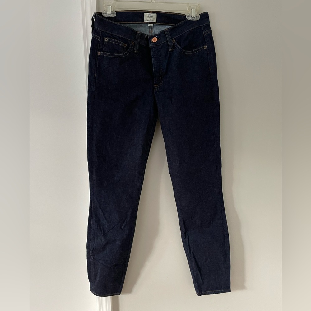 NWOT J. Crew 8” Toothpick Jeans Dark Blue - Picture 1 of 3